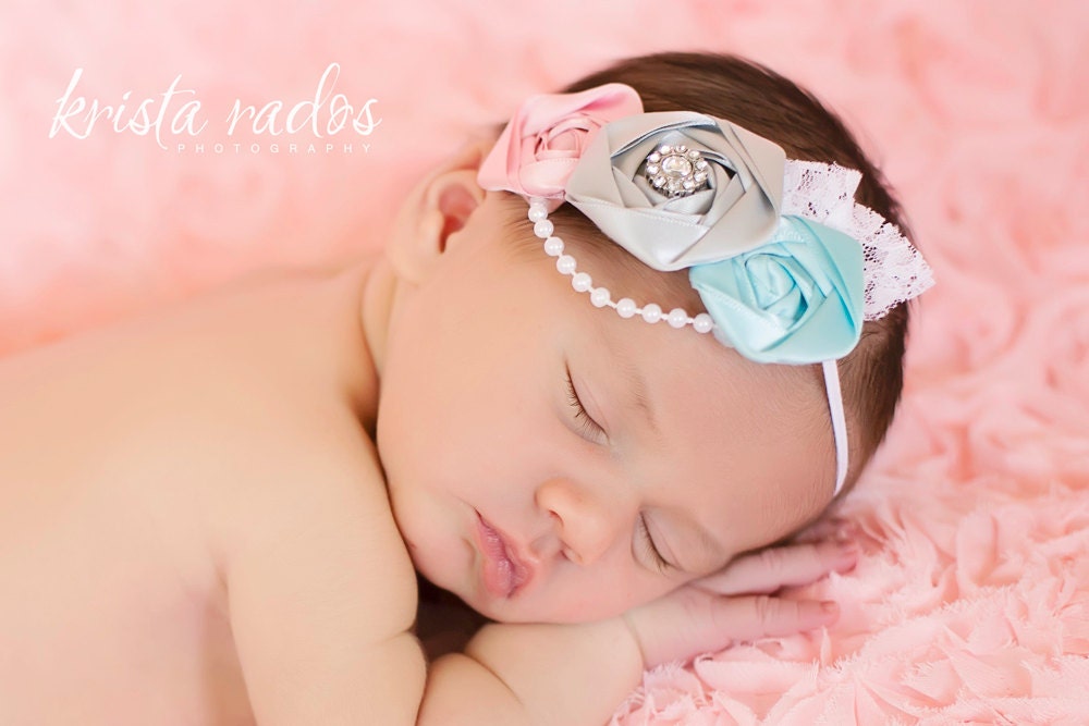 Newborn baby headband - vintage inspired bella francesca