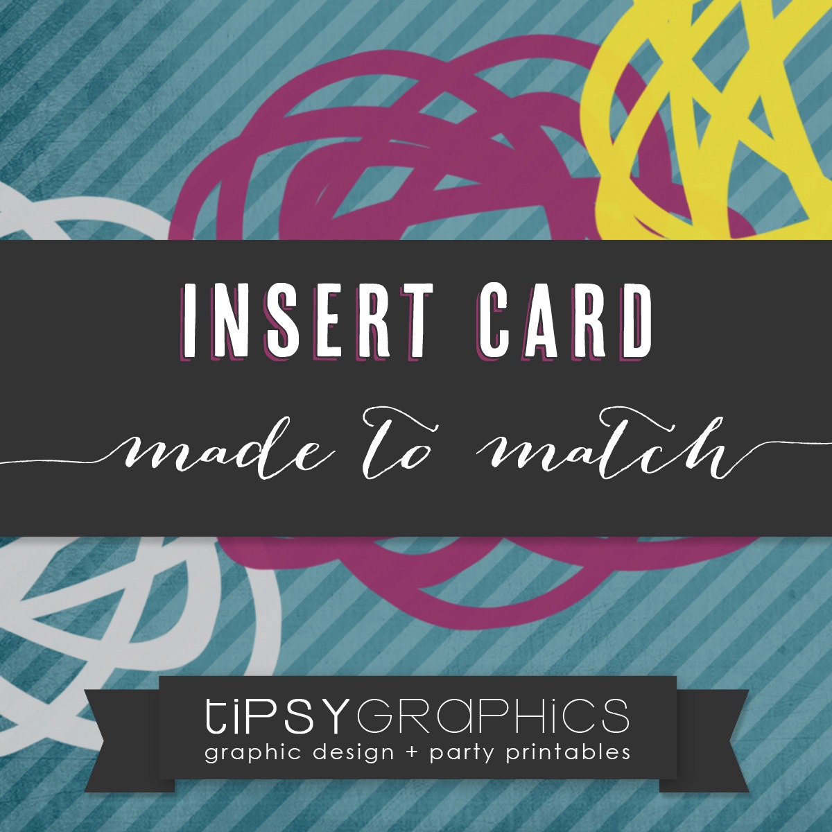 Insert Card / RSVP Card. Printable ADD ON. Made to Match any Tipsy Graphics Design Il_570xn