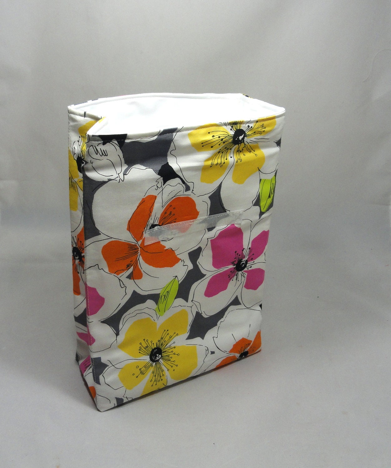Lunch Bag . Reusable Lunch Sack . Hibiscus Flowers