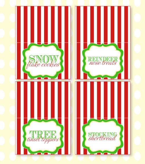 Christmas PRINTABLE Party Food Label Tent Cards by Love The Day Il_570xn