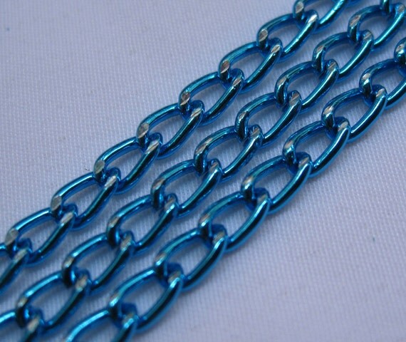 10ft 3mm Small Blue Aluminum Curb Chain Link Craft by tsrose