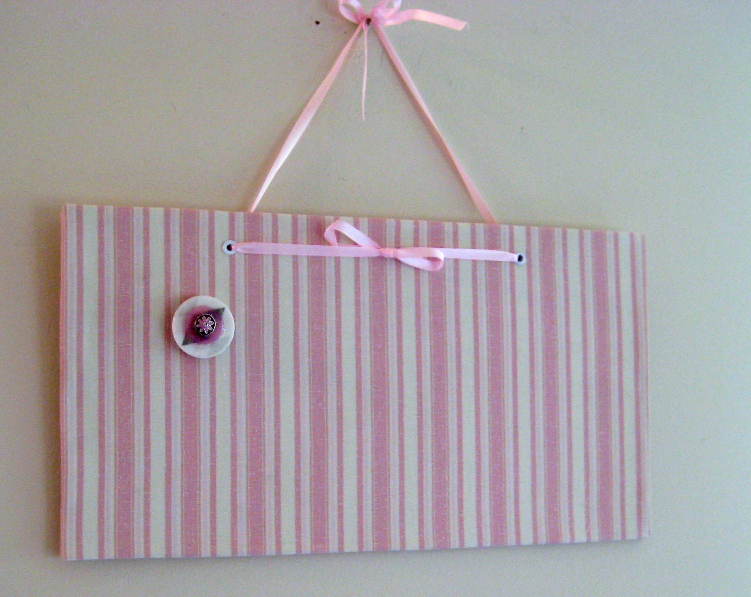 Unframed Mini Magnet Board, photo memo board, French chic magnet board, Button Magnet included, 7.5 x 14 inches