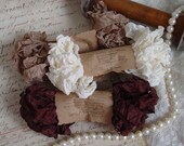 Shabby Wrinkled VANILLA BEAN ribbon bundle, 15 yards