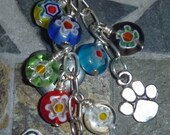 Punish the deed not the breed necklace millifiori beads and lead free pewter