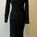 Gorgeous Vtg Black CROCHET LACE Overlay Evening Dress Gothic Wedding Gown M