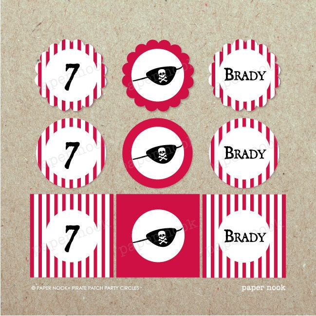 PRINTABLE Pirate Patch Party Circles