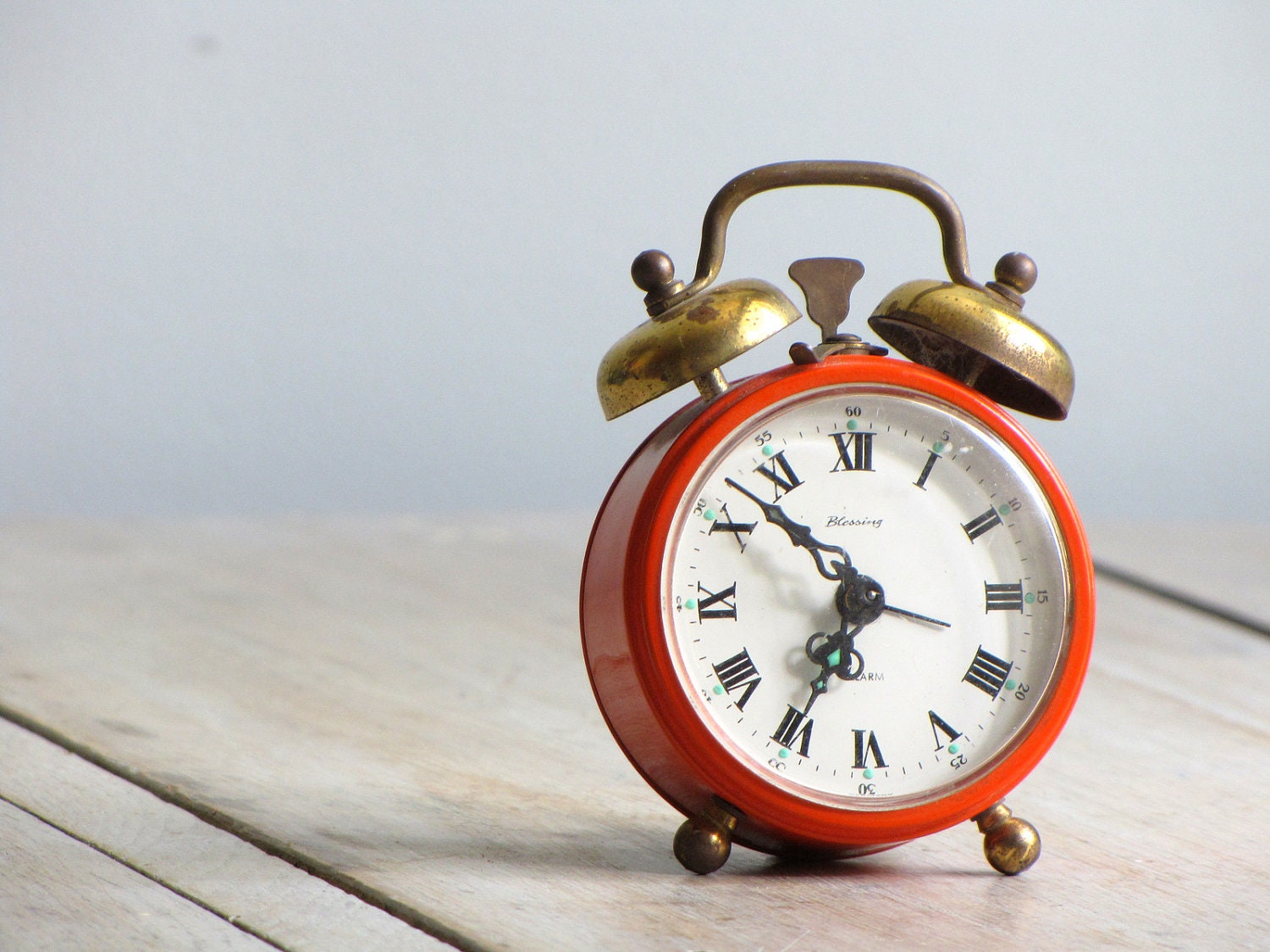 vintage little mid century modern alarm clock