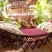 One Color Red Wine Single Hammock Hand-Woven Natural Cotton Triangle Fringe