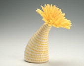 Yellow Spiral Vertigo See Ya Later Tilt Vase Hand Painted Flower Holder