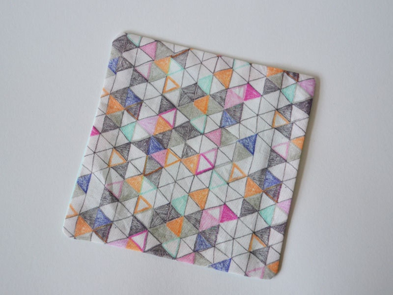 RESERVED - 4 x fabric coasters - extra large geometric coaster - handmade ooak
