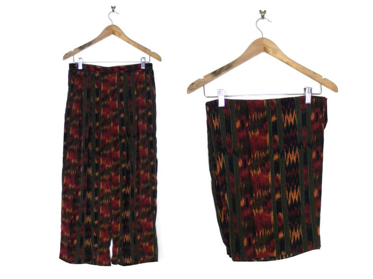 80s 90s Aztec Palazzo Pants Sz l - xl