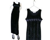 90s Velvet Maxi Dress Sz s - m