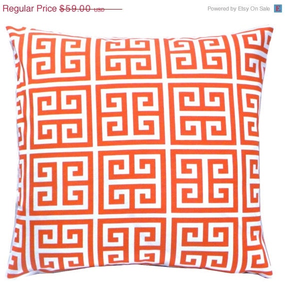 35 percent off SALE Outdoor Pillow Cover -    Outdoor pillow cover- Polyester Pillow Cover - Orange Pillow cover