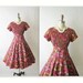 50's Floral Dress // Vintage 1950's Abstract Floral Print Garden Party Mad Men Dress M L