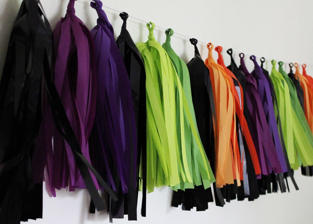 Tissue Tassel Garland- Spooky Halloween Il_570xn