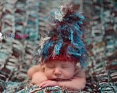 Baby Props Set - Hat AND Large Newborn Photography Props Backdrop Knit Fabric Baby Blankets, FOUR Feet, Choose Colors