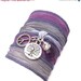 Silk Wrap Bracelet with Tree of Life, Peace Sign, and Amethyst, yoga jewelry, wrapped wrapping bracelet, wrap around,wrist wrap