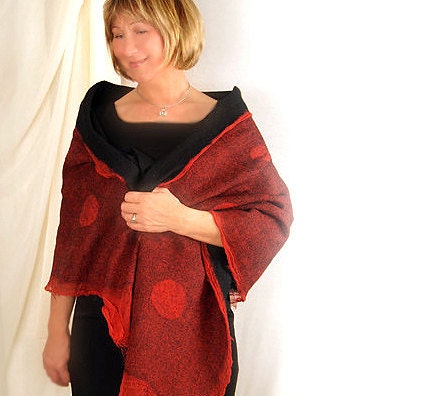Red and Black Summer Dreams Shawl