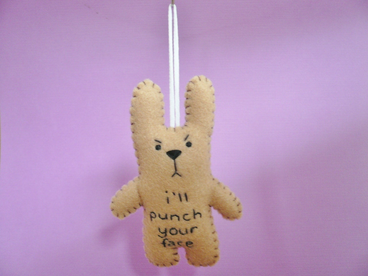 Funny ornaments, I'll punch your face, funny bunny or christmas tree decoration decor