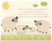 Nursery wall art, Baby Room Decor, before you were born, lamb, sheep, match the colors of sweet lambie by pottery barn baby sheep