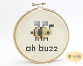 Bumble Bee Cross Stitch Pattern - Oh Buzz Cute Cross Stitch Pattern