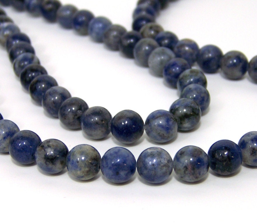 Spotted Sodalite Beads, 8mm round gemstone bead, Full strand 520S