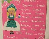 Little girls bedroom art ...  nursery art ... children's art... 11x14 flat canvas art