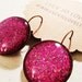 true love - pink starry night earrings -  sparkly iridescent handmade nickel free round brass drop earrings - summer nights and starry skies