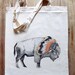 White Bison Cotton Tote Bag