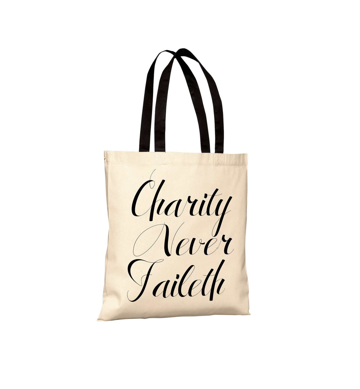 Charity Never Faileth Tote Bag by seekerofhappiness on Etsy