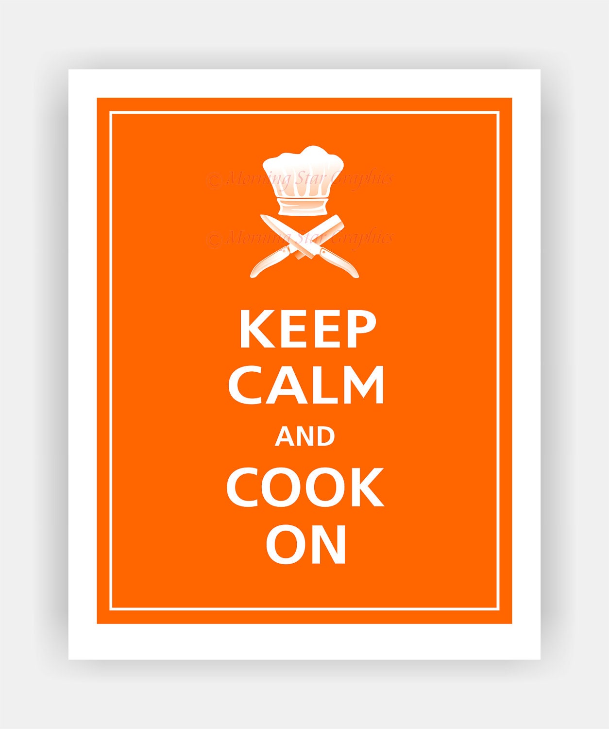 Keep Calm and COOK ON Print 8x10 (Orange featured--56 colors to choose from)