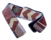 Upcycled Wool Sweater Scarf Made from Recycled Felted Sweaters, Fleece Backing and blanket stitched edges - 1
