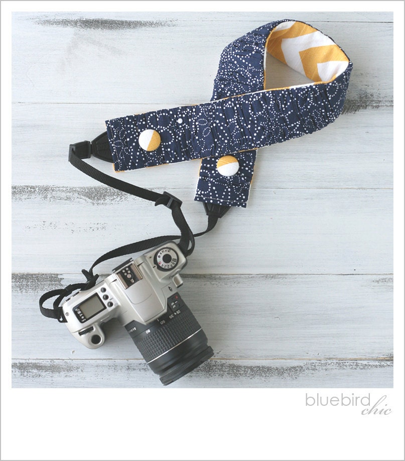 ruched camera strap cover - summer stargazing (standard size only)