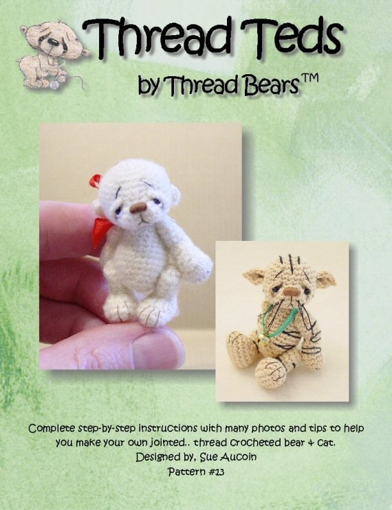 Thread Bears PDF crochet pattern MiNiaTuRe BeaR & CaT 13