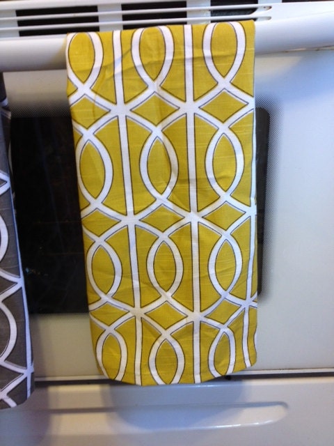 SALE Set of Two Tea Towels in Bella Porte in Citrine
