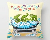 Crocodile Soup - Throw Pillow / Cushion Cover (16" x 16") iOTA iLLUSTRATION
