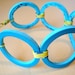Teal Blue Upcycled Reversible Circle Bracelet