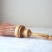 vintage brush long bristle turned wood handle
