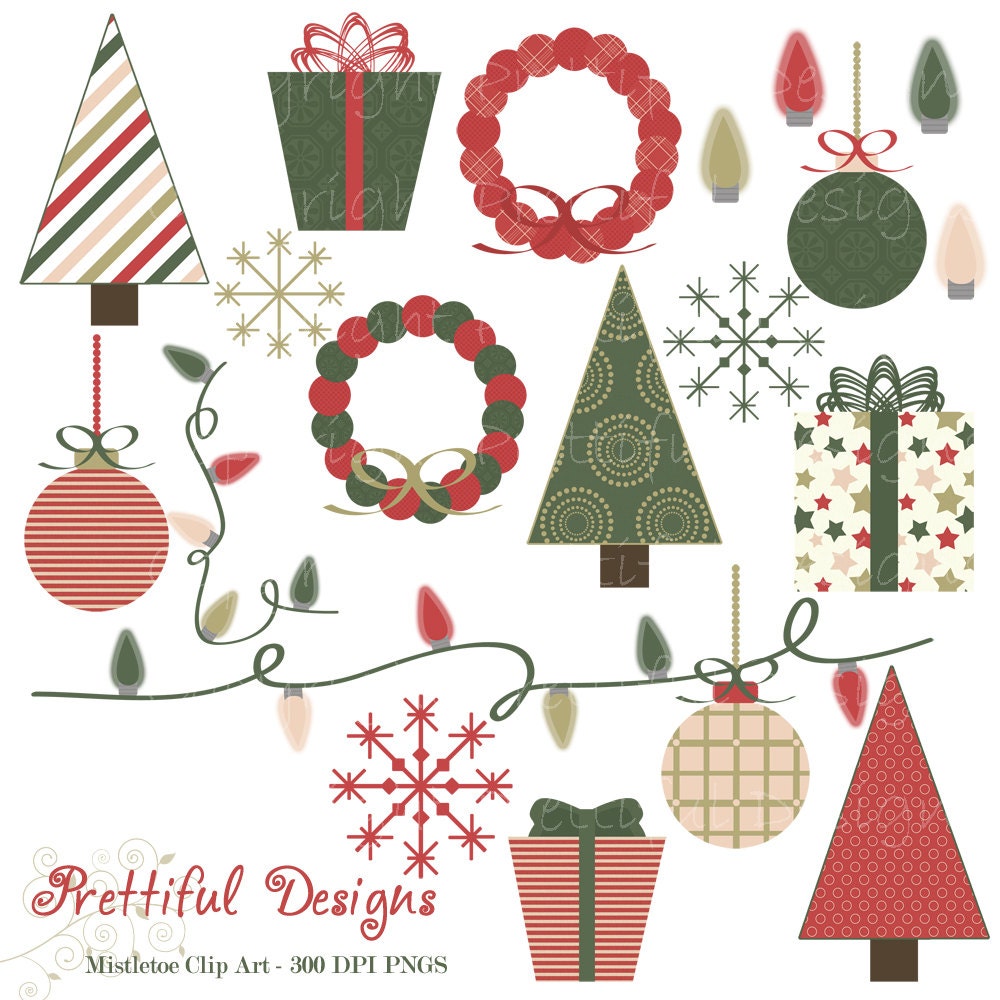50% OFF SALE Christmas Clip Art - Personal or Commercial Use - Vintage Christmas Set 1 (399) Il_570xn