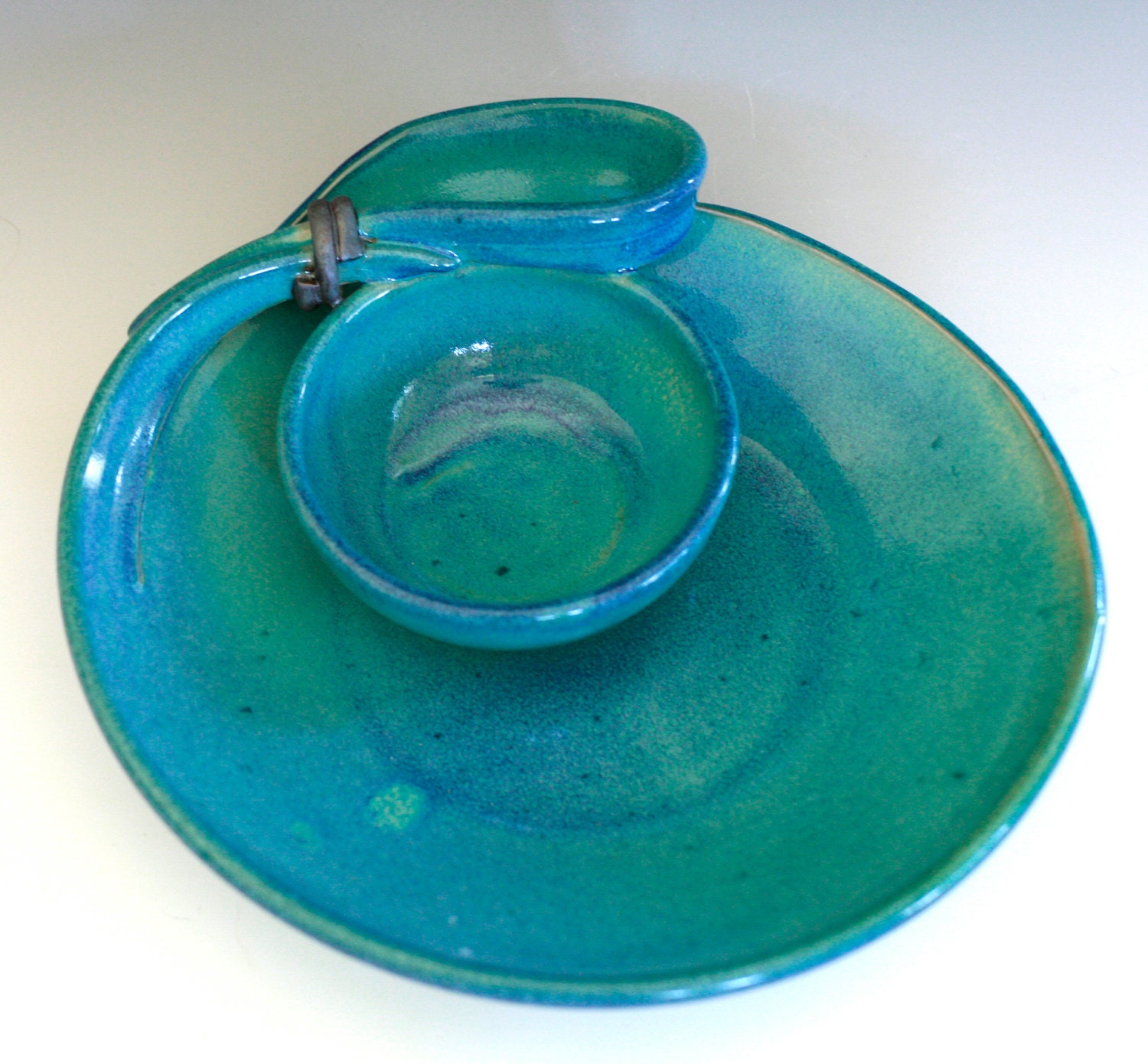 Chip and Dip, handmade ceramic dish, ceramics and pottery