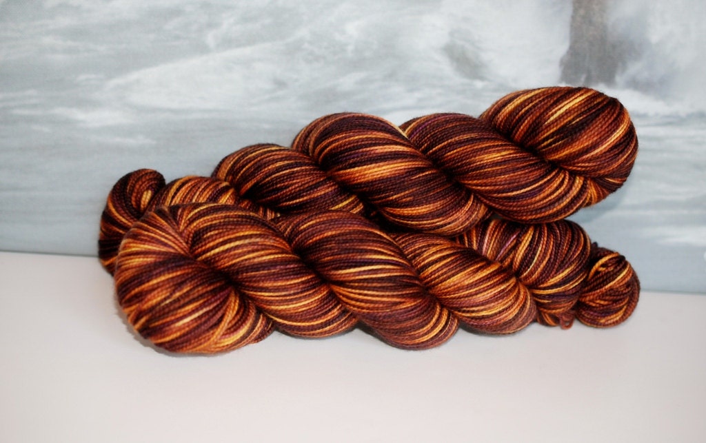 Pansy: Bingo, Red-Yellow,  First-String SW Merino Fingering Wt Yarn 792