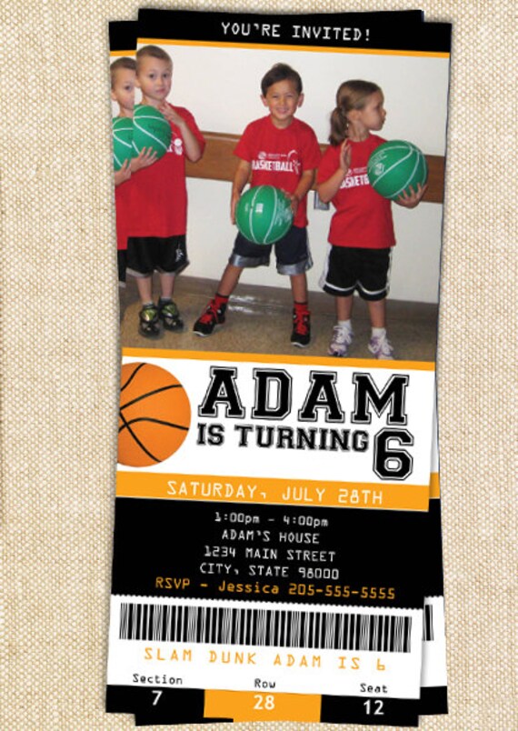 Basketball birthday invitations - set of 15 Il_570xn
