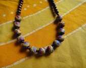 African Trade Beaded Necklace Prayer Bead Mala Rasta Mens Long Statement Hemp Tribal