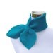 Knit keyhole scarf ascot bow retro 50s style necktie teal scarflette neck warmer