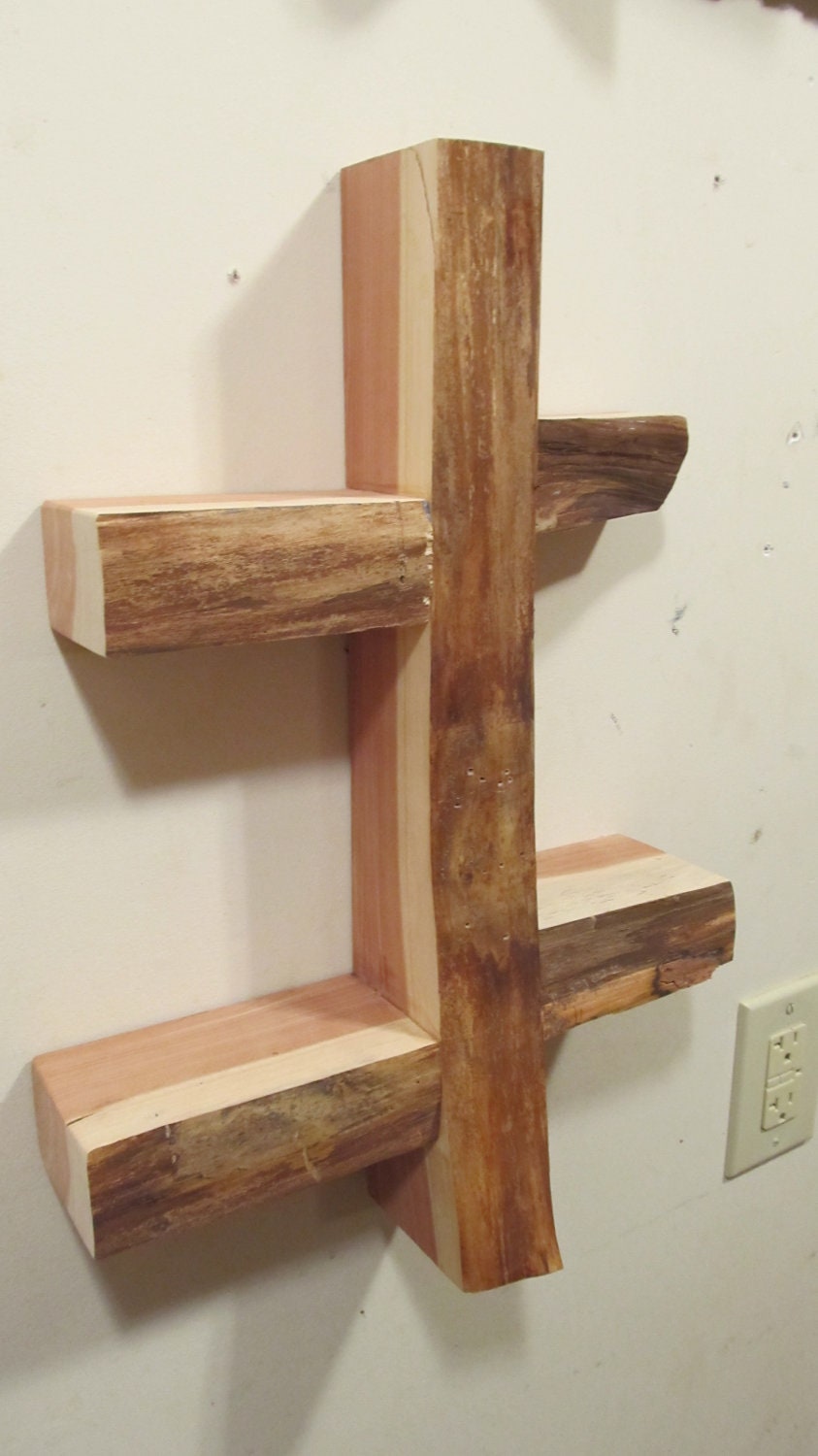 live edge wall shelf