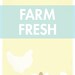 Farm Fresh, retro kitchen art, chicken and eggs print: 11x14