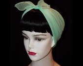 Mint Green Rockabilly 50's Style Hair n' Neck Chiffon Scarf