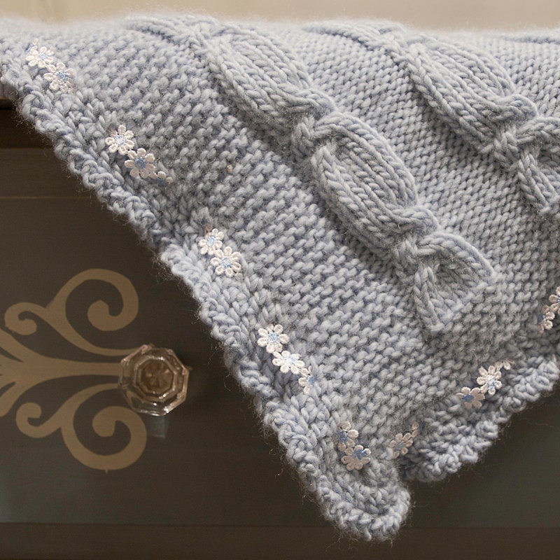Eco-friendly, Organic Wool Baby Blanket, pale blue (baby gift, baby shower gift, special occasion baby gift)