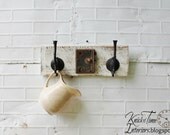 Reclaimed Wooden Coat Rack with Antique Door Lock - Coat Hook, Wall Hook - Created from Antique Salvaged Wood