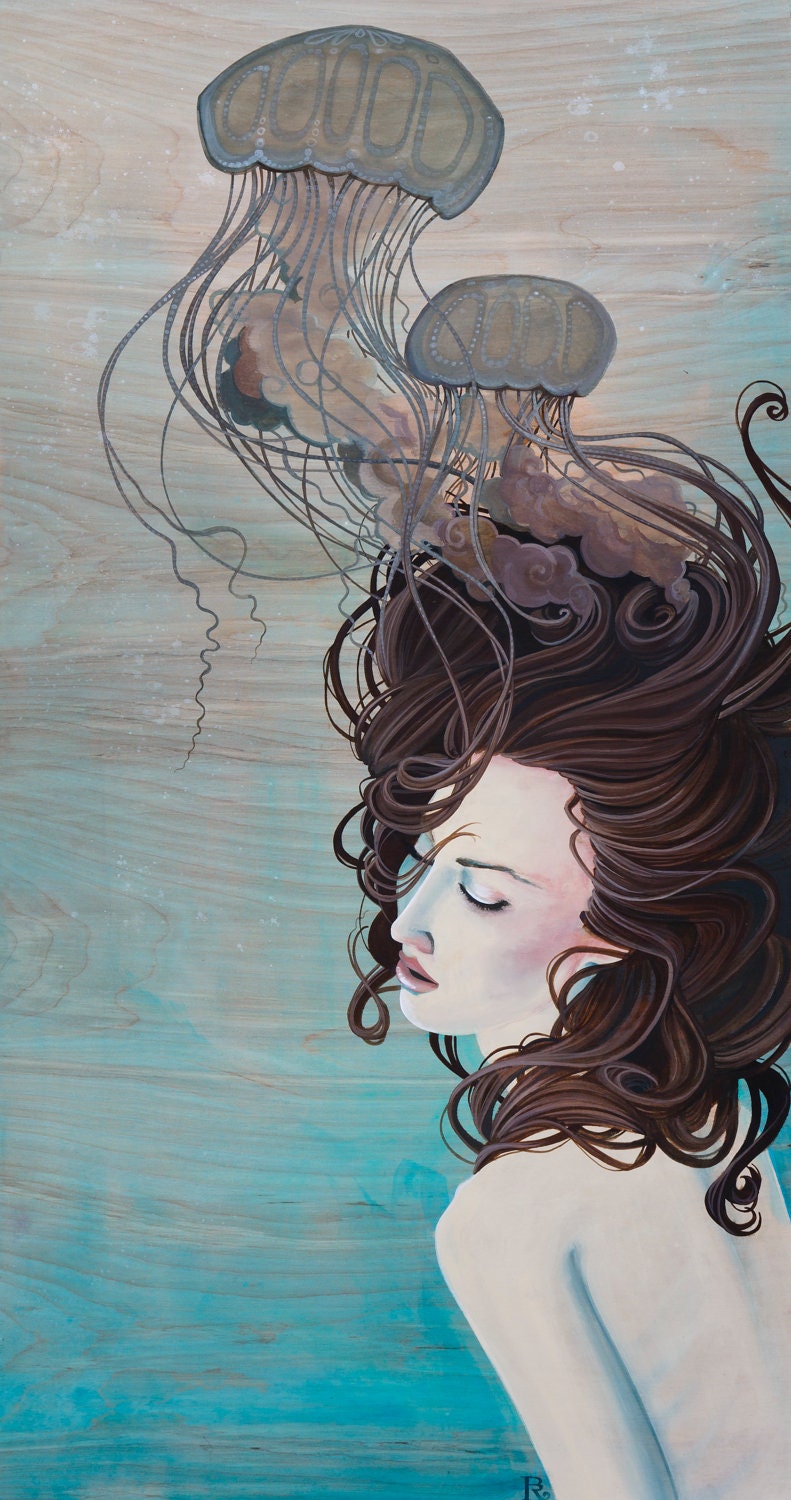 Limited Edition Giclee print, mermaid with jellyfish hair